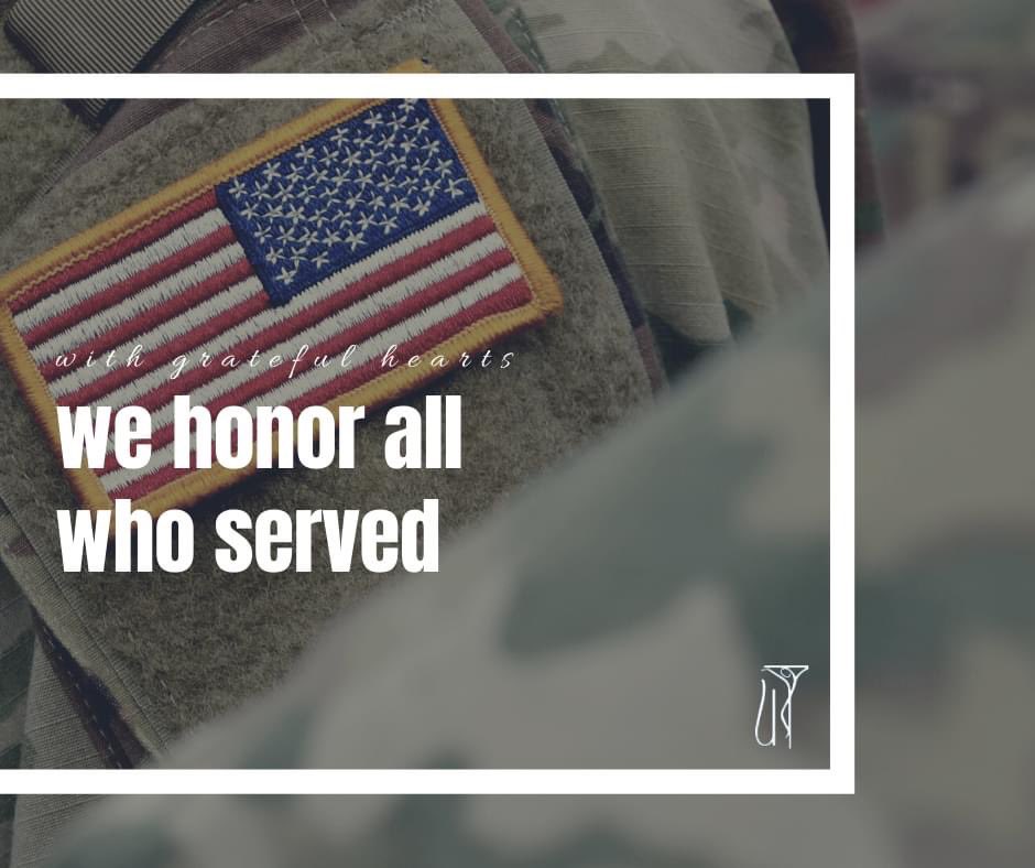 On this Veteran's Day we would like to thank all those who served us so selflessly, bravely, and faithfully.