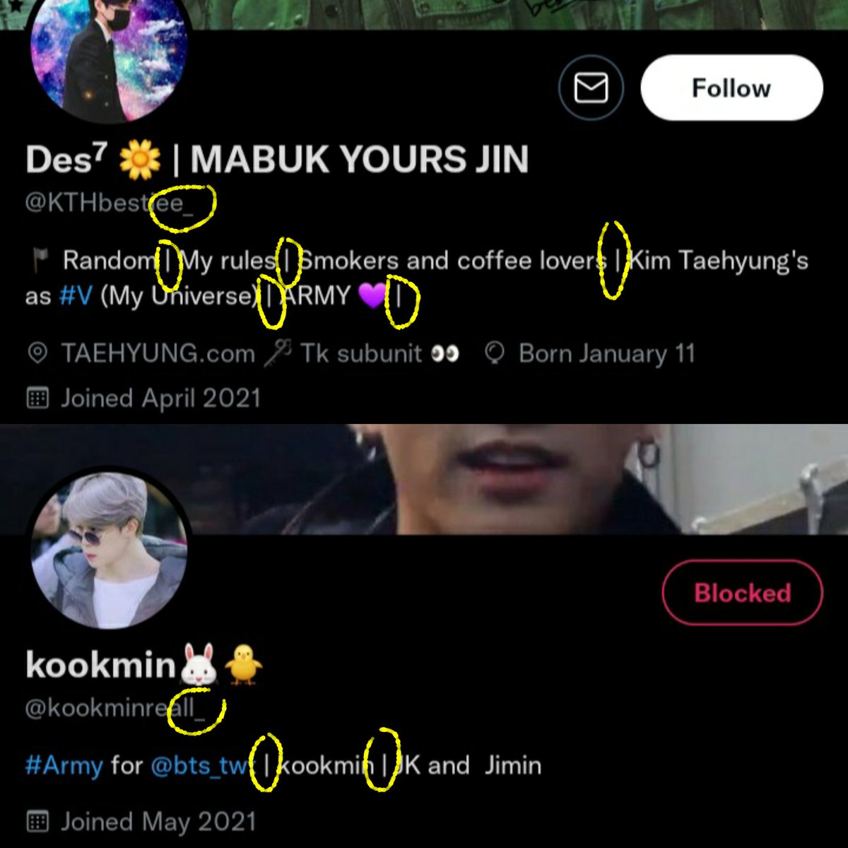 parkjimiIf's tweet photo. gua mau nambahin jg krn udh keterlaluan.

dr typing, penggunaan tanda baca, letak emot, usn sampe bio kira2 kebetulan ga ya? pict ke4 jg ngelike fanart kth padahal semua tweetnya ngejelekin kth, mungkin kelupaan unlike soalnya aslinya diakun sebelah ngebiasin kth💀 https://t.co/7sis6MMKhA