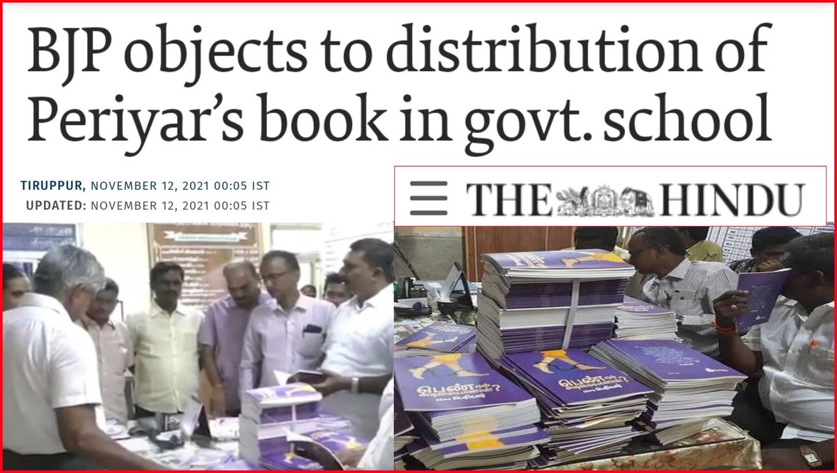 MissionAmbedkar's tweet photo. A govt girl's school in Tirupur issued an ads requesting Thanthai Periyar's book for the library, BJP objected this step.

But Why is BJP afraid of Periyar's book 'Penn Yen Adimaiyaanal'? We request DMK, VCK &amp; all parties to distribute this book in every schools in TN. https://t.co/ybvyrVIksG