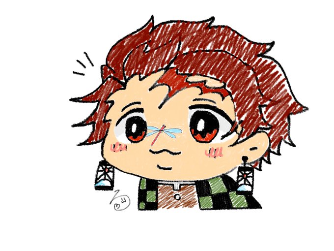 佐野 瑠璃さんがTwitterに投稿した竈門炭治郎(鬼滅の刃)のイラスト。