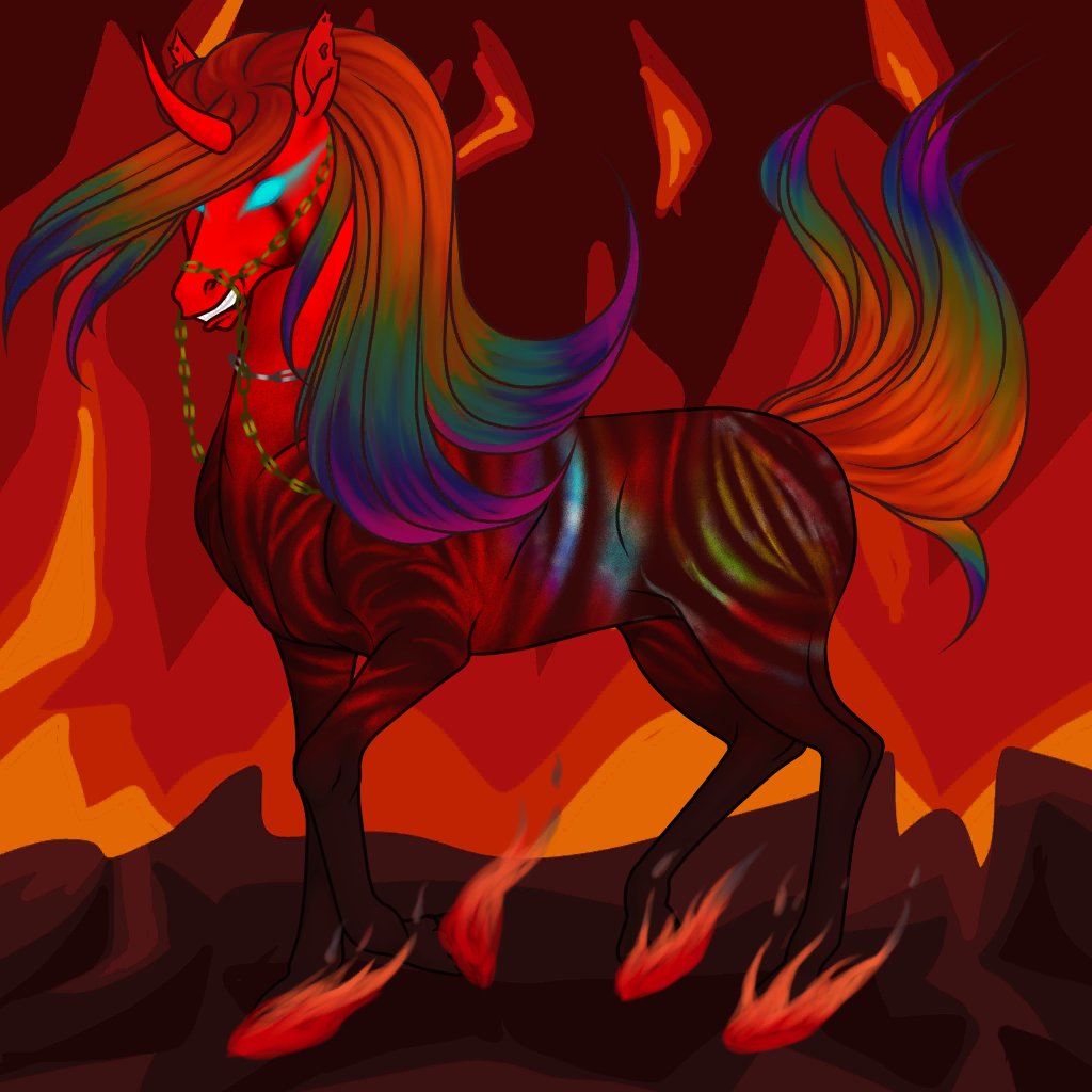 ladyhacker32's tweet image. Horse flaming