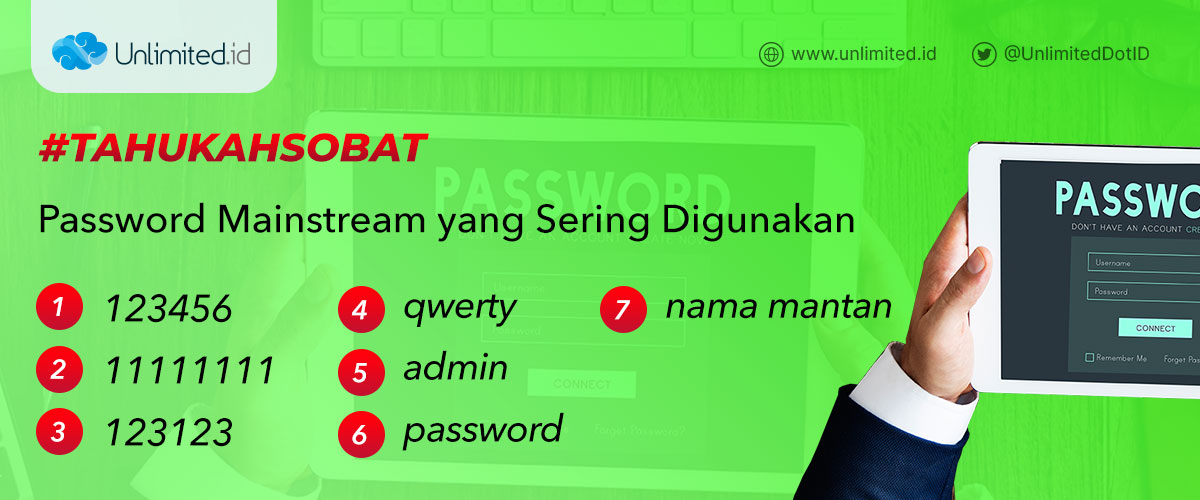 UnlimitedDotID's tweet image. Hayo ada passwordmu nggak nih di antara password-password yang mainstream itu😜

#SobatUnlimited #tipswebsite #website #Unlimiteddotid #Webhosting #websitedesign #websitedevelopment #websitedesigner #password #mainstream