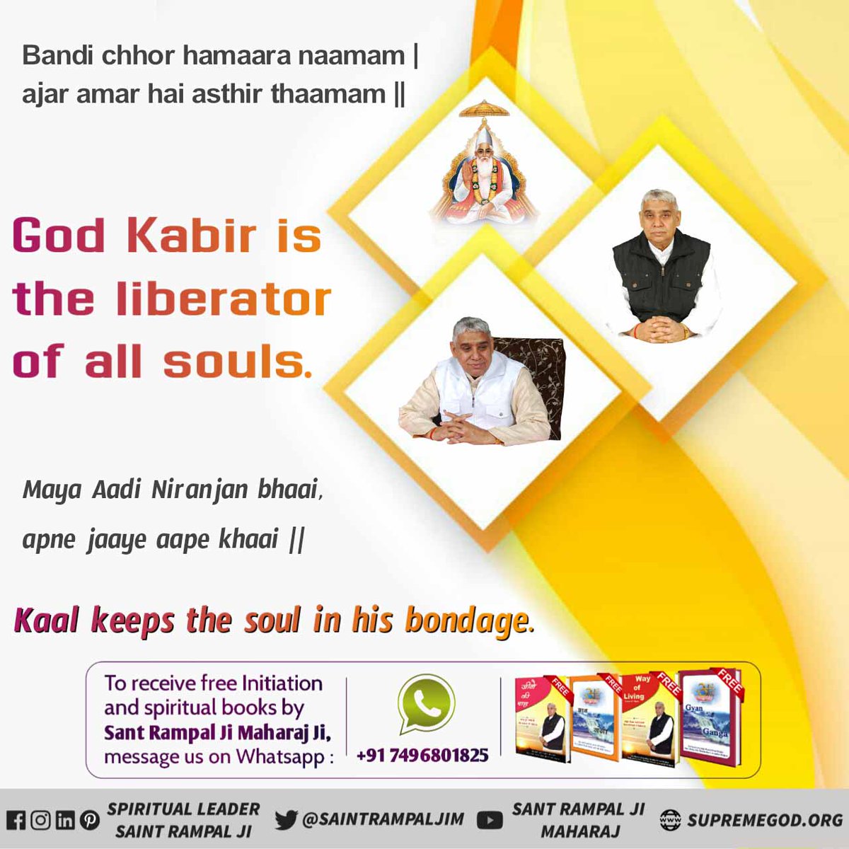 VijenDParmar's tweet photo. #GodMorningFriday
The true Mantra of bhakti never changes.
permanent and never gets destroyed.
🙇🙇🙏
#SaintRampalJiQuotes https://t.co/1eNmO2hbx8