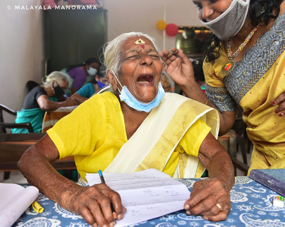 104-year-old Kuttiyamma from Kottayam has scored 89/100 in the Kerala State Literacy Mission’s test. Age is no barrier to enter the world of knowledge. With utmost respect and love, I wish Kuttiyamma and all other new learners the best. #Literacy