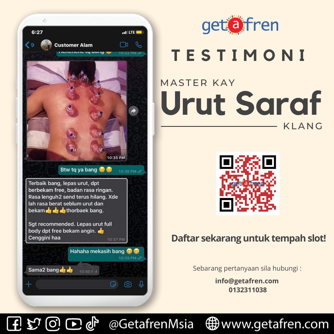 GetafrenMsia's tweet photo. Badan rasa lesu dek kepenatan bekerja?
Ingin dapatkan servis urutan badan? 
Kami bawakan khas, pengurut mahir dalam servis urutan saraf dan bekam angin oleh Encik Khairil, seorang kurang upaya penglihatan. https://t.co/y77Q8o14pY