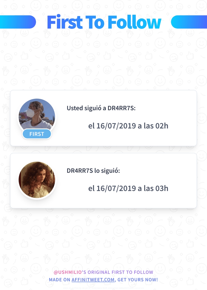 ushmilio's tweet photo. ✨ First To Follow

Usted siguió a DR4RR7S el 16/07/2019 a las 02:43:04.
DR4RR7S lo siguió el 16/07/2019 a las 03:17:19.

➡️ https://t.co/2mMgickFYD https://t.co/ZnHf8nIhsK