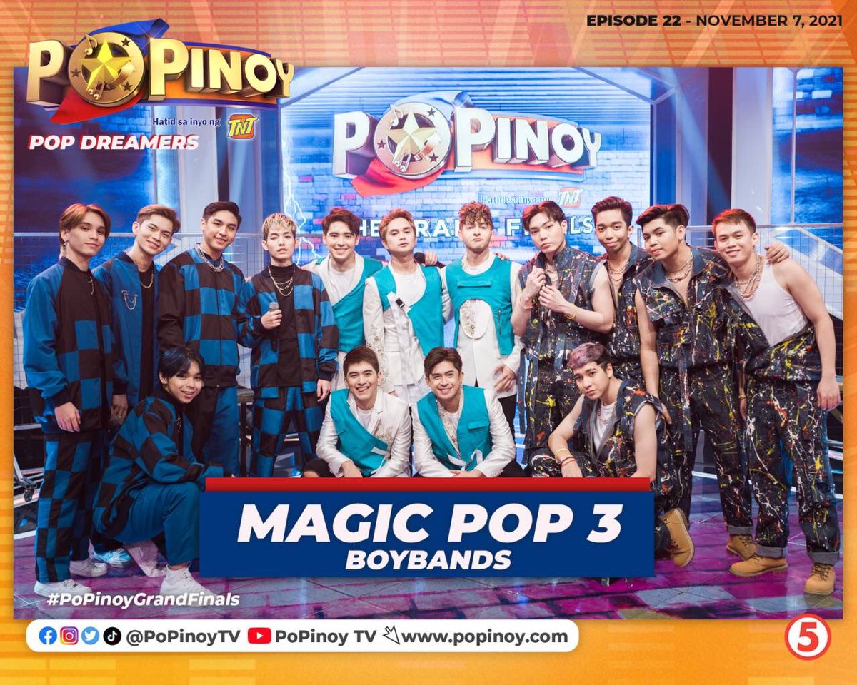 Magic Pop 3 boys perform “Tindahan Ni Aling Nena” by Eraserheads! WATCH THEIR PERFORMANCE HERE: youtu.be/uAX04t_rHzE

#PoPinoyGrandFinals #PoPinoyTV5 #TNTPoPinoy #IBAsa5 #PPop #FullOut #Upgrade #Versus #Eraserheads #TindahanNiAlingNena
