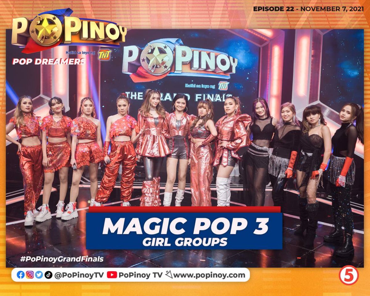 Magic Pop 3 girls perform “Sirena” by Gloc 9 feat. Ebe Dancel! WATCH THEIR PERFORMANCE HERE: youtu.be/QkZtXYT1KkI

#PoPinoyGrandFinals #PoPinoyTV5 #TNTPoPinoy #IBAsa5 #PPop #A4OU #NeuClimax #Yara #Gloc9 #EbeDancel #Sirena