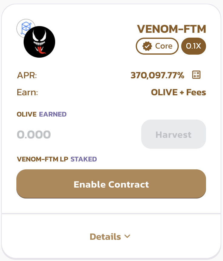OliveCashBsc's tweet photo. #FANTOM 
The @Venom_Finance farm and new pool are live now! 
Stake $fOlive to earn VENOM.
 Stake VENOM/FTM to earn fOlive. 
https://t.co/aULWpBIb6h https://t.co/OrPKPUFrIW