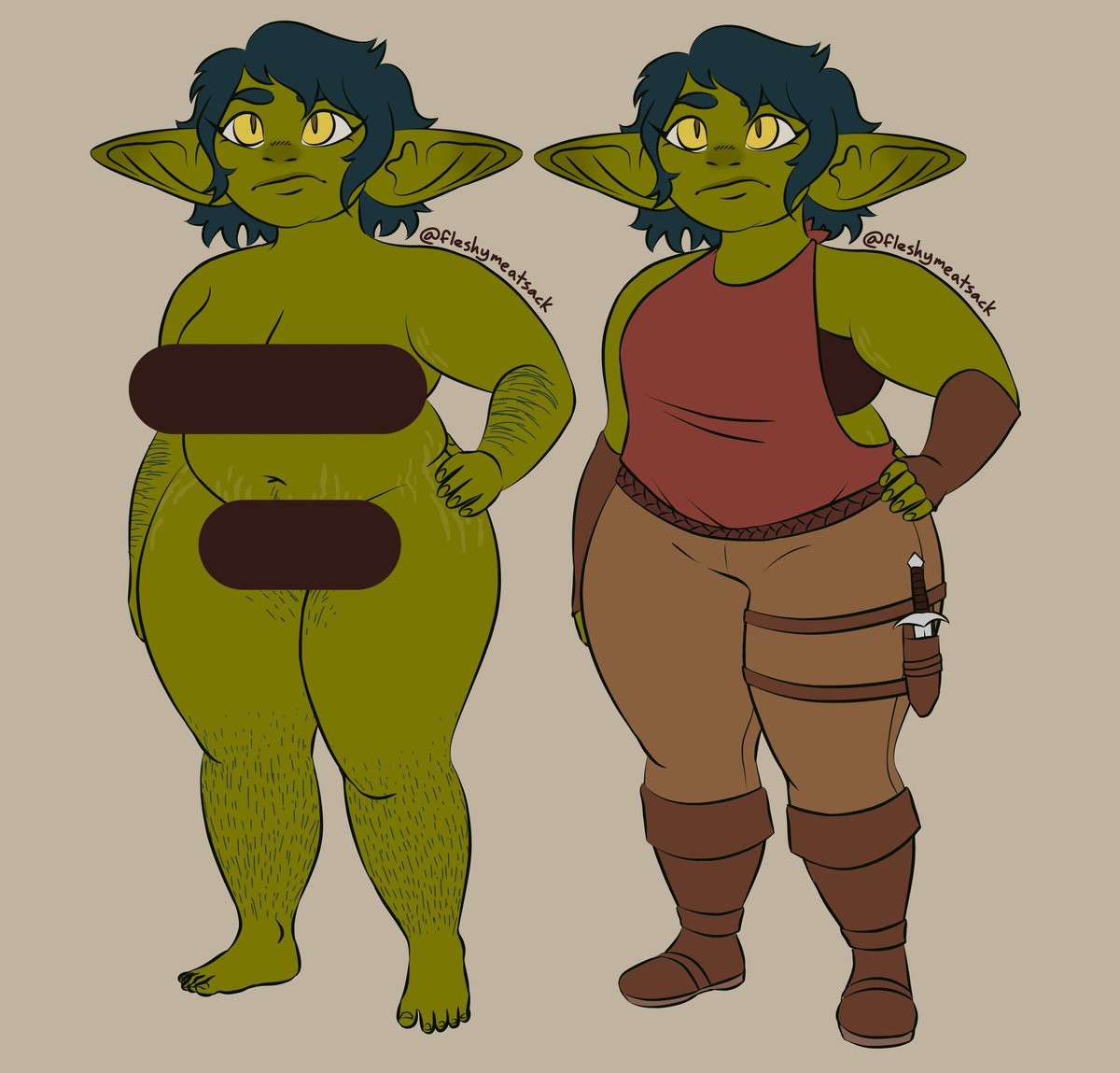 fleshymeatsack's tweet photo. New goblin OC! Their name is Willow (they/she) :) ✨ https://t.co/KdGG2B4KJo