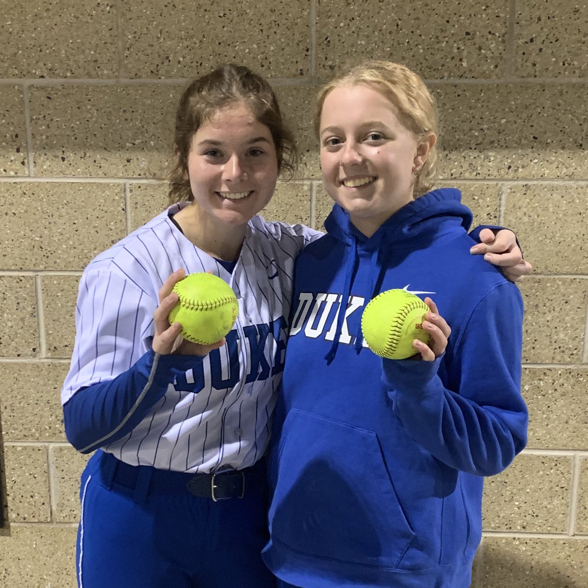 Congrats to our <a href="/GraceFanelli13/">Grace Fanelli</a> and <a href="/BrawleyMaddy/">Maddy Brawley</a> for their 💣s today <a href="/PGFnetwork/">PGF</a> ! Both ladies had big days at the plate driving in runs. Bracket tomorrow let’s  #GoDukes !