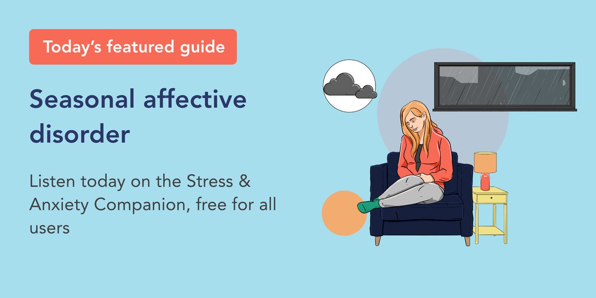 companion_apps's tweet photo. The clocks go back today and we will soon be approaching winter 🥶 . Seasonal affective disorder is a common condition that affects many of us, at this time of year. We've made our audio guide on SAD, free for all today. https://t.co/iP6fXK1fhH

#clocksgoback #sad https://t.co/Htu9gHrZlQ