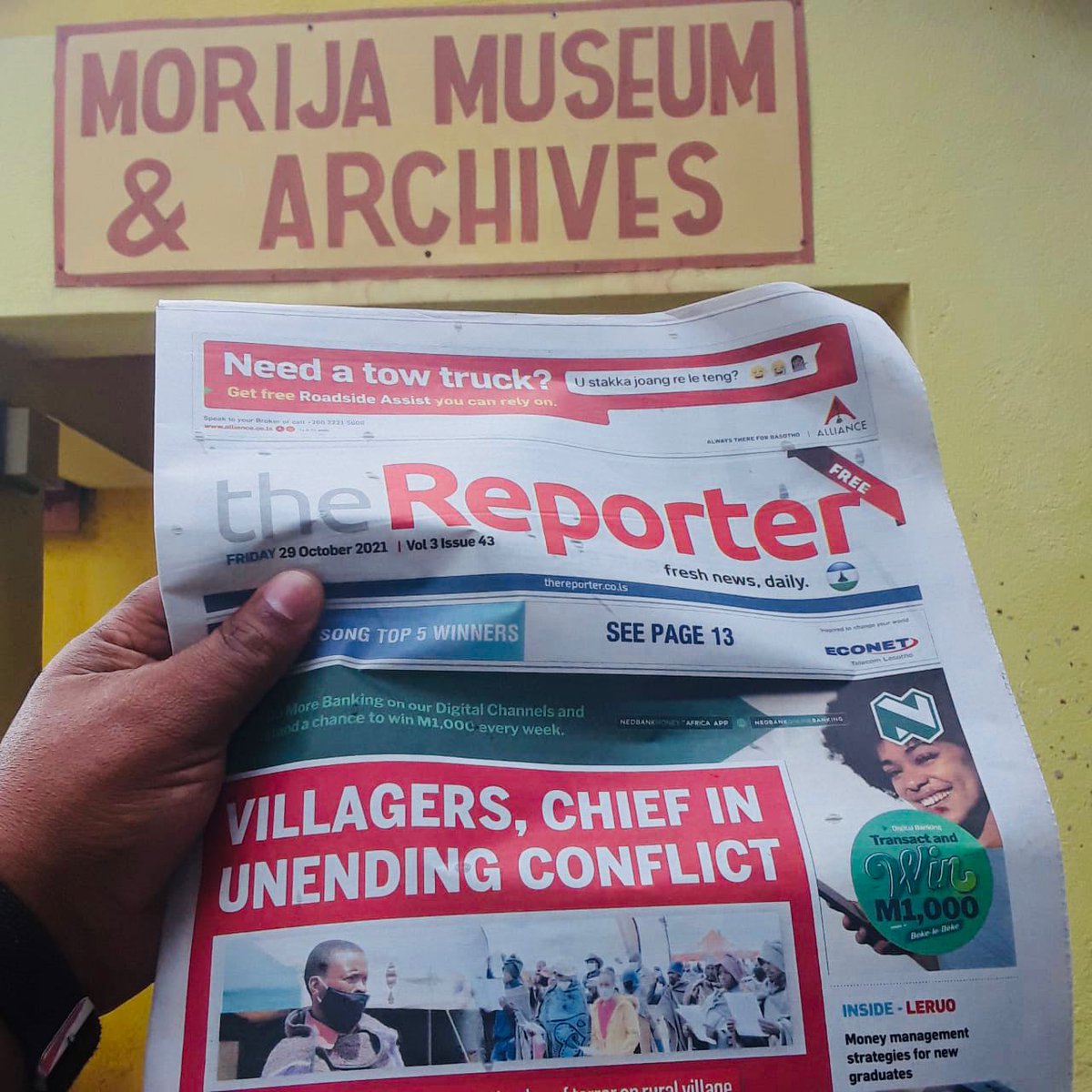 TheReporterLS's tweet photo. #SpotTheReporter
📍Morija Museum
#NationWideDistribution #Lesotho https://t.co/t1nuidBOVv