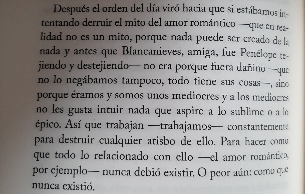 "A los mediocres no les gusta intuir nada que aspire a lo sublime o a lo épico" 
👏 <a href="/anairissimon/">Ana Iris Simón</a>