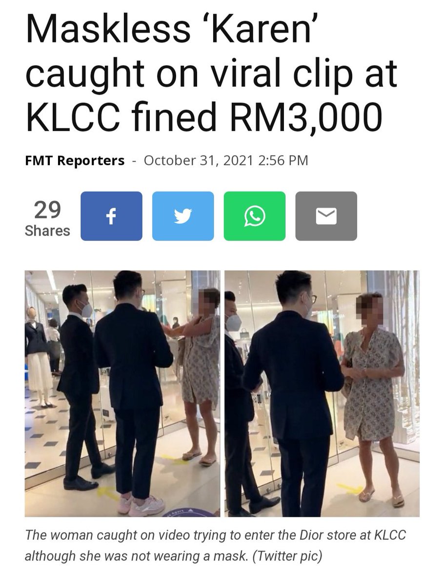 SyedSaddiq's tweet photo. Karen VVIP kena kompaun RM3,000 bila dua kali tak pakai mask. Siap lawan cakap lagi!

Rakyat biasa letak mask dekat dagu kejap pun, kena RM10,000.

Sampai bila rakyat nak hadap layanan dua darjat ni?!

#DuaDarjat https://t.co/HBdciIsyo4