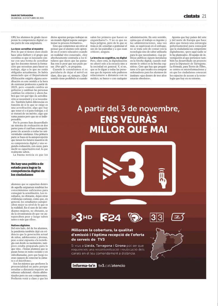 socatel_co's tweet photo. Una reflexió experta de Mercè Gisbert sobre l’ús de les tecnologies a les aules , com una eina més, però que requereix d’una major inversió en formació digital  https://t.co/4eWEGxZa7x https://t.co/uPLg4zKyc1
