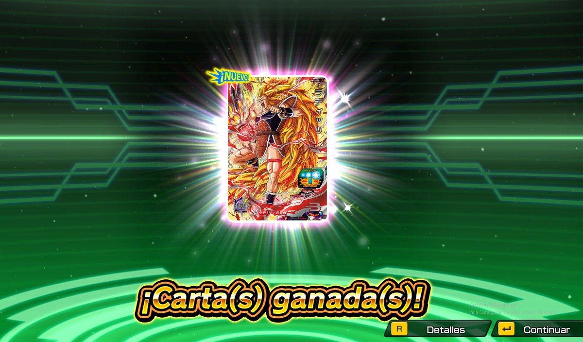 DerkiaShinono's tweet photo. ME HA SALIDO ALFIN LA CARTA MAS RARAAAAA DEL LOTE 1 !!! RADITZ SSJ 3!! VAMOS CSM!! JAJA XDD https://t.co/JrQwRtPGxi