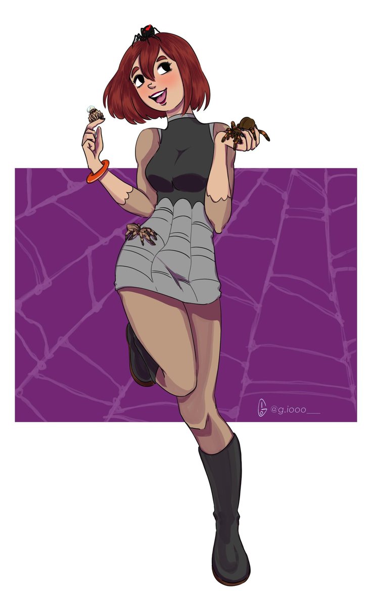 My oc and her eight-legged pets
#oc #spider #halloween2021 #Halloween #drawing