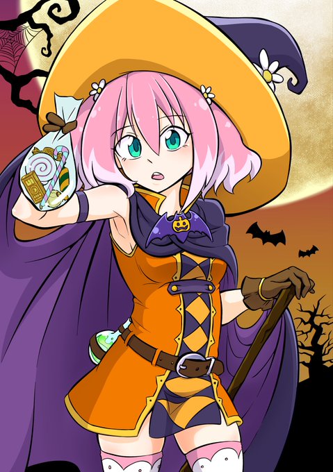 今年はハロウィンイラスト描けてないので去年のナナしゃんをぺたり#無能なナナ 