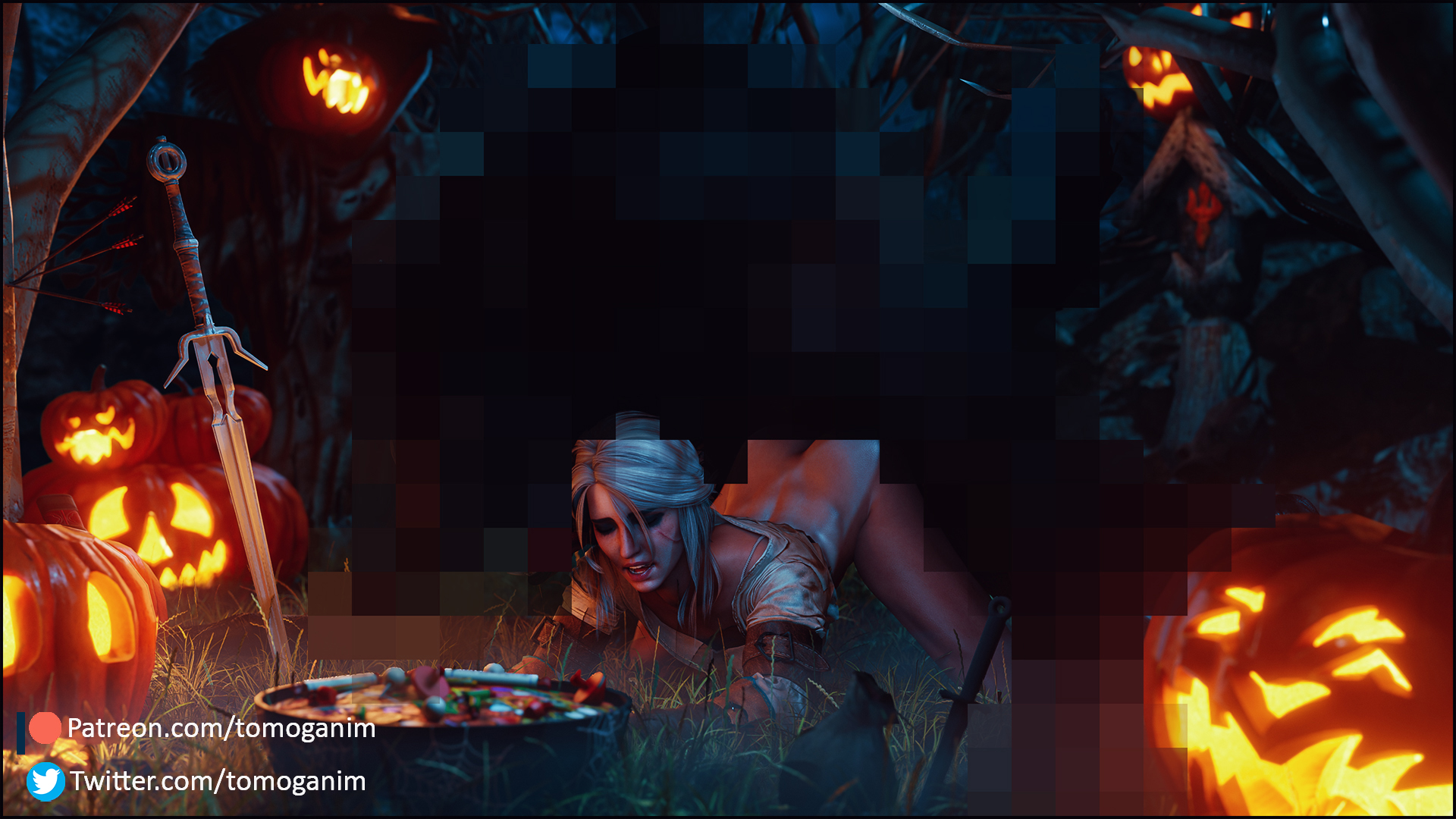 ...🎃 Ciri by @Th3Celtic WW by @Rekin3D Halloween Props by @AleskaArt and @...