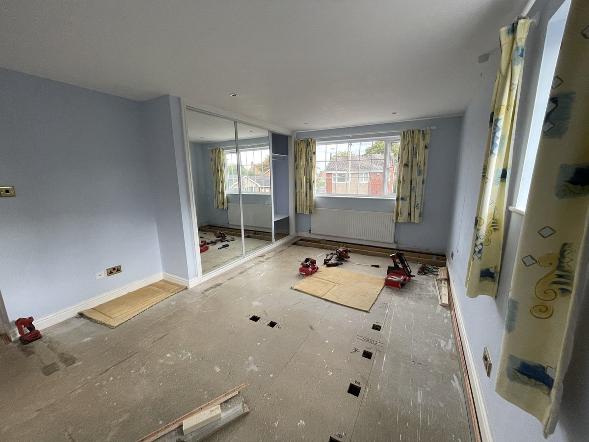 AllenHart999's tweet photo. Anyone else get carried away 😳😳A few noisy floor boards and I ripped it all out 🙀🙀🙀🙀 Can we sort a charity installation out for an old Leeds plumber that can hardly move today 😂😂😂😂😂 https://t.co/c8zNpyd80e