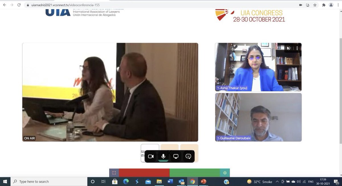 AshuTIndia's tweet photo. It was a pleasure presenting the @UnionIntAvocats UIA-LexisNexis LegalTech Barometer 2021 along with @GderoubaiX &amp; @henrotte at the @UnionIntAvocats Annual Congress . #UIAMadrid @LexisNexis @ATAIndialegal #indofrench @SurinUia @MariePiR1 @JerryRothUIA @MartMorenoJorg1 https://t.co/0J0BNJBpYs