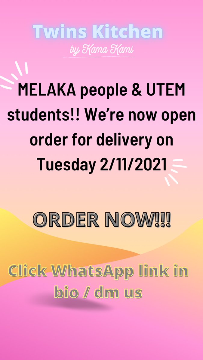 twinskitchen_'s tweet photo. #twinskitchen_bykamakami #openorder #melaka #utem 
@twtmelaka @TwtUTeM 

For order, click link down below 👇🏻🤗
https://t.co/NEeXd1ByjA https://t.co/qmaeptqy6G
