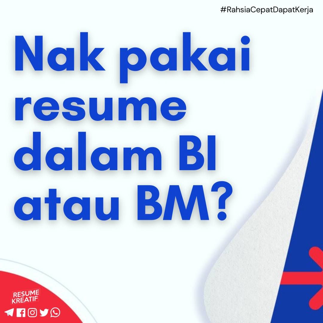 nakkerjaMY's tweet photo. Kadang, keliru kan nak buat resume in Malay atau in English?

Min akan tunjukkan cara bagaimana nak kenalpasti untuk hantar resume mengikut bahasa yang bersesuaian dengan kerja korang

#rktips https://t.co/XTx5xfR0M9