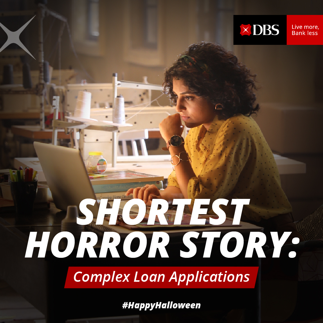 DBSBankIndia's tweet photo. A solution? 👻 
Simple, paperless DBS Digital Business Loans. 

Put your fears aside and partner with @DBSBankIndia for a safe restart.

Know more: https://t.co/JI9DhSw2Un

#Halloween #HappyHalloween #SafeRestart #SafelyRestartWithDBS #DBSBankIndia #LiveMoreBankLess https://t.co/9WG7NGWgjl