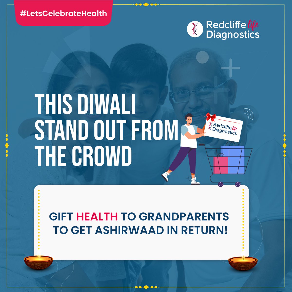 redcliffelab's tweet photo. When it comes to Diwali presents, you can never take your Grandparent's health for granted. This Diwali #LetsCelebrateHealth with Redcliffe Labs.
Speak with medical experts at 8988988787
#RedcliffeLifeDiagnostics #trending #homesamplecollection #fullbodycheck #Diwali2021 https://t.co/BZx9UiTth3