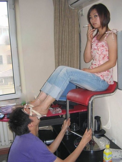 Shorts feet long hair domination