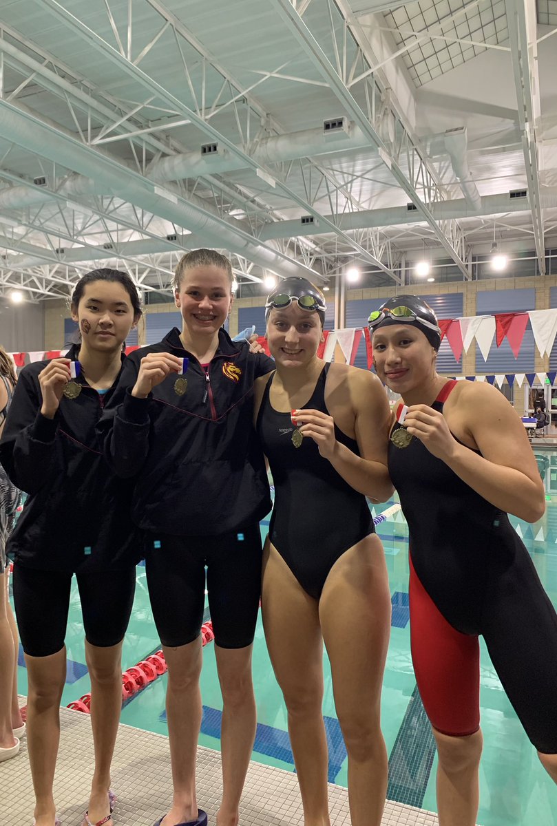 LakesideLionsSD's tweet photo. To close off the meet, the Lakeside relay takes FIRST PLACE in the 400 free relay with a time of 3:33.30!!!! π¦πͺπππ₯³π€© What a great finish to Metro!! #katieneverwait(ies) #SpeedySadye #MacAttack #SweeeeeetCarrooooline #LastOneFastOne #WeSlayTheRelay #TripleWin https://t.co/jC250VR5Yc