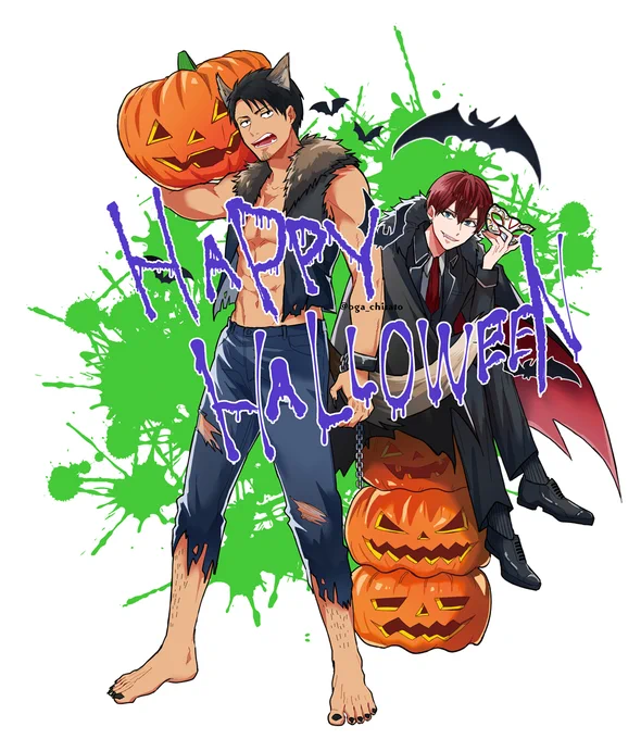停学コンビでハッピーハロウィン🍭🎃🍬

#只野工業高校の日常 
