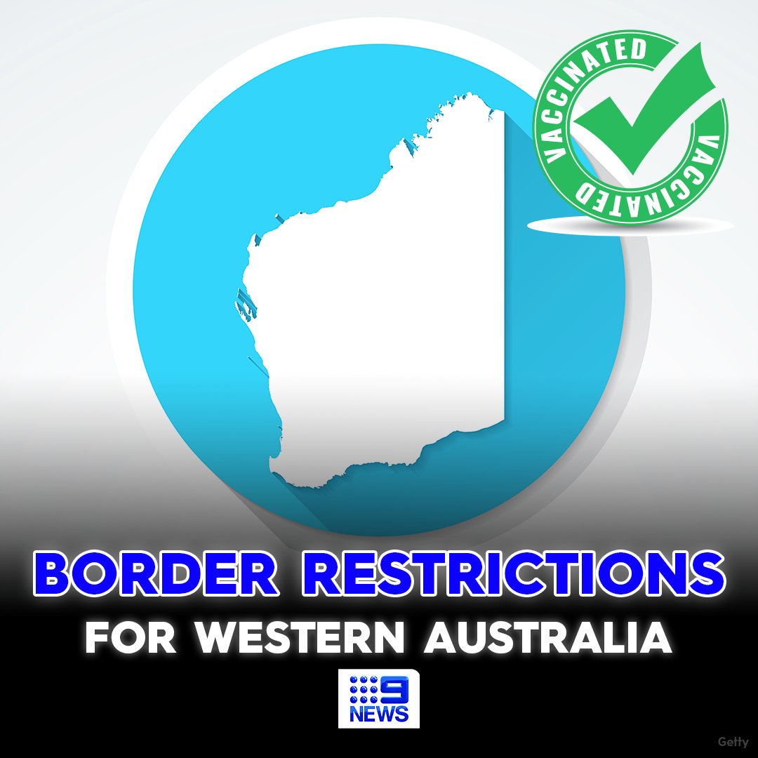 9NewsPerth's tweet photo. Western Australia will require anyone entering from New South Wales, Victoria or the ACT to be fully vaccinated against #COVID19 from this Friday.

DETAILS: https://t.co/nuDIrheh4O 

#9News https://t.co/sWHkHNC0W5