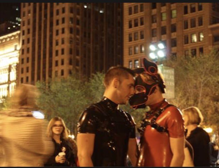 SirSamDC's tweet photo. I can’t wait for MIR! Who’s going? #throwback #rubber #pup #chicago #gay #bdsm #mir https://t.co/9Did5Ezfyq