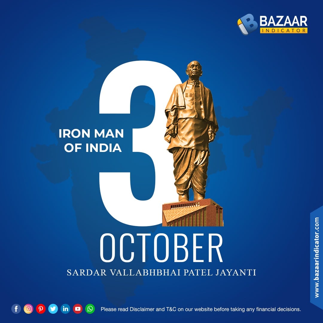 biindicator's tweet photo. Manpower without unity is not a strength unless it is harmonized and united properly, then it becomes a spiritual power.
#Sardar_Vallabhbhai_Patel_Jayanti #NationalUnityDay #31_October #IronManOfIndia #JaiHind #BazaarIndicator #Surat #Ahmedabad #Gujarat #India https://t.co/MB5JoIrEdb