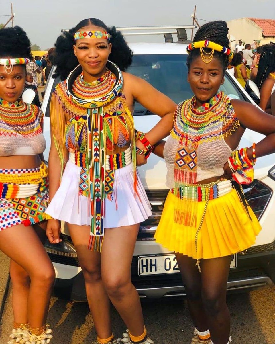 Zulu Girls in Traditional Dresses