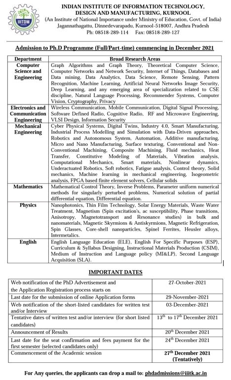 PraneethaSree_R's tweet photo. @iiitdmkurnool #PhD #Admissions2021
Bachelors or Masters graduate who is good in logical thinking and good in algorithm designing are welcome to join me(Dr R.Praneetha Sree).
last date: #29_11_2021 
Link: https://t.co/Obz03oSsKJ
Domain: #datamining #machinelearning #Deeplearning https://t.co/HEda7XHYCi