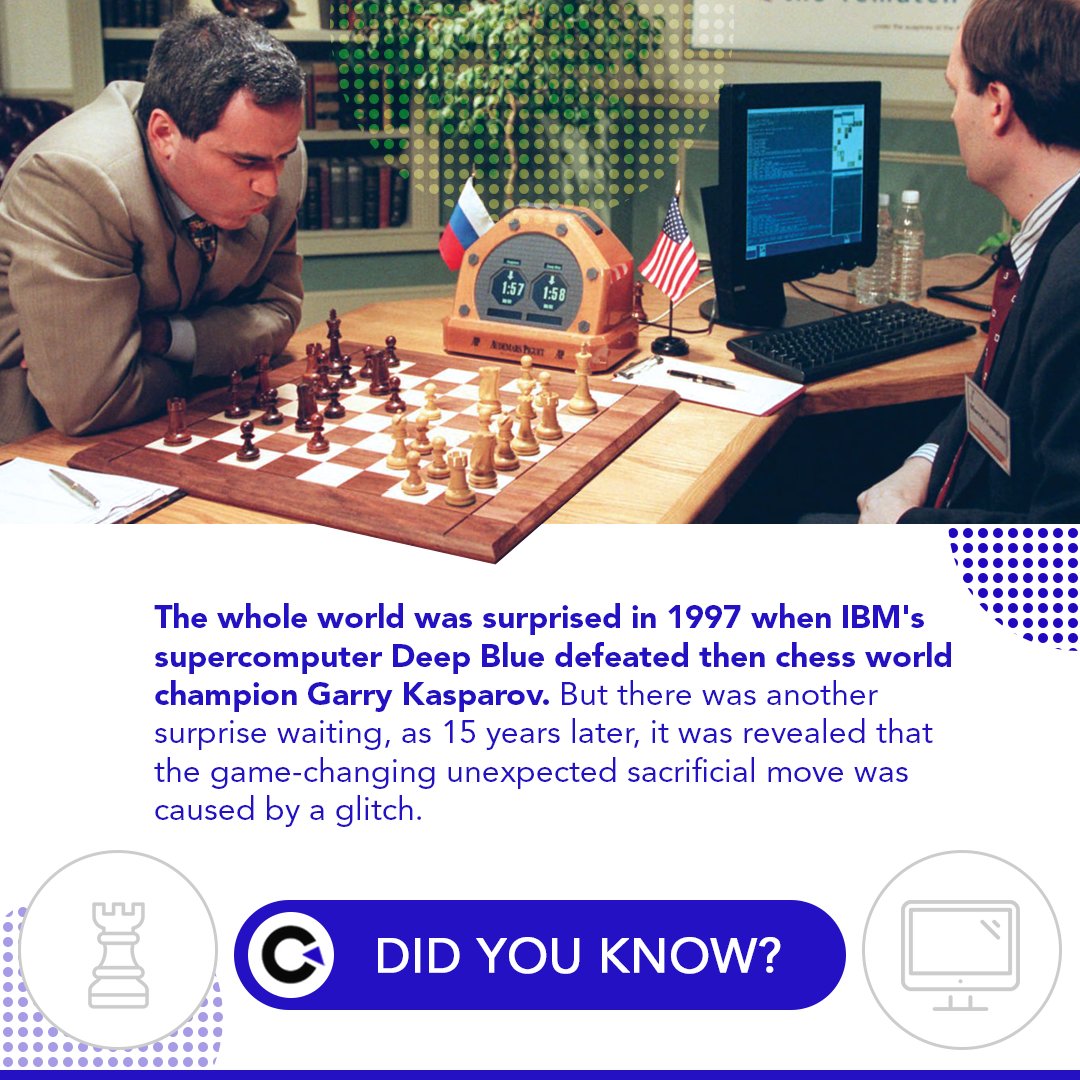 Codoid Innovations on X: Did You Know? The whole world was surprised in  1997 when IBM's supercomputer Deep Blue defeated then chess world champion Garry  Kasparov. But there was another surprise waiting