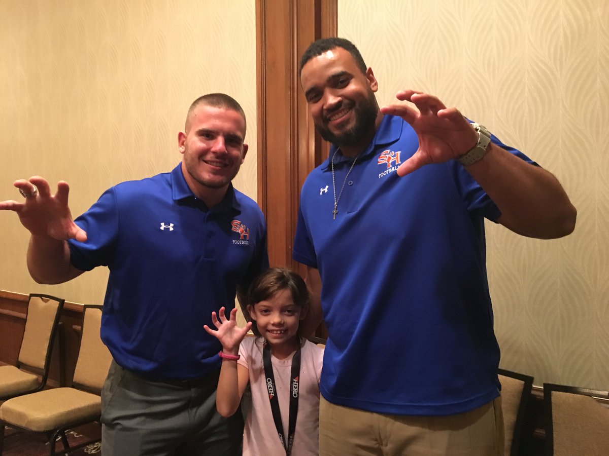 My own daughter learned the Kat grab

<a href="/Hunter_Brown25/">Hunter Brown</a> &amp; <a href="/tylerdedwards33/">Tyler Edwards</a> were awesome to my baby girl. Love those 2.

After? <a href="/CoachKCKeeler/">KC Keeler</a> was all biz &amp; spelled it out:

He was ready for his program to take the next step.

... and it DID ... our '19 <a href="/BearkatsFB/">Sam Houston Football</a> convo? Next wk