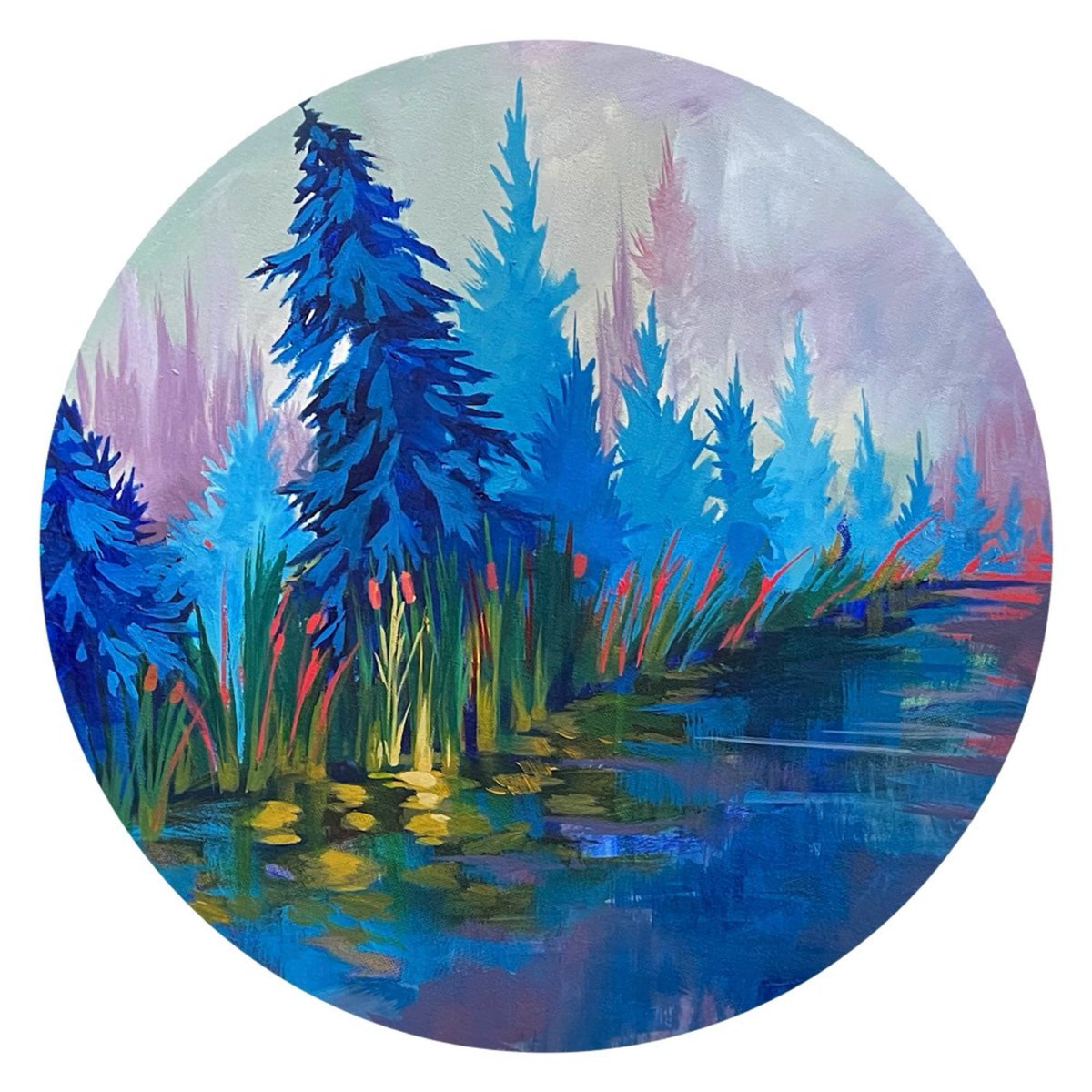 artSWC's tweet photo. Park Views - acrylic on 19.75” diameter canvas is now available online! This piece was done during a plein air session in Hawrelak Park this summer! https://t.co/Pyi7jU8ING to view the collection! #yeg #yegviews #yegdt #yegart #yegartist #edmontonart #edmontonartist #art https://t.co/F1BUkHpyQ1