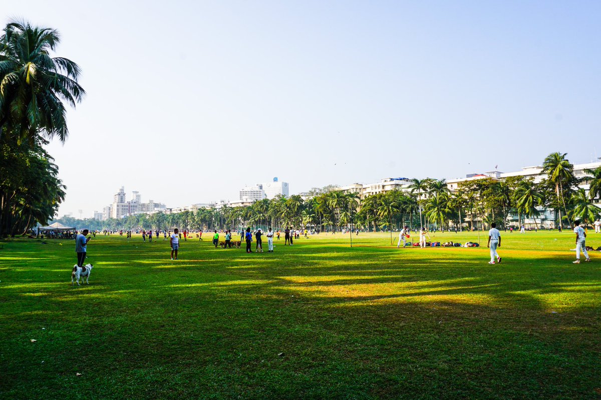 DavidWhiteDelhi's tweet photo. The age old question of how many #cricket matches can be played in a confined space has been answered on the #Maidans of #Mumbai.  All of them! https://t.co/9IdVj1o8Zw