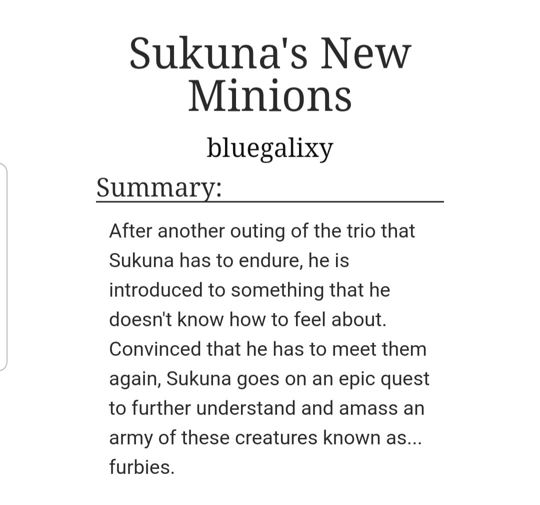 bluegalixy's tweet photo. So I stumbled across a zine and this idea was planted into my brain and wouldn't let go.
@JJKFurbyZine This is what you've done to me (I hope you enjoy)
https://t.co/x66R4LSIDW https://t.co/4yZ4w6bGmL