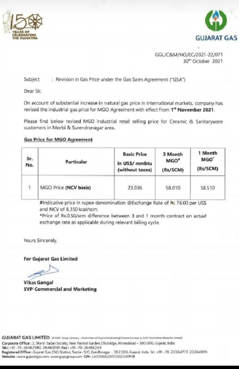 Gujarat Gas have again increased🚀🚀 fuel price of Rs 11.5 per unit for Morbi Ceramic Industry🏭. Another burden for tiles manufacturers in morbi. 
#Gujaratgas #morbi #morbinews #gasprice #PNG #gasprice #tiles #pricehike #gujaratgasshare