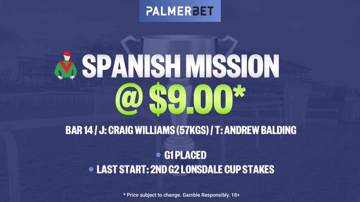 PalmerbetAU's tweet photo. With form around superstar stayer Stradivarius, SPANISH MISSION brings the X-Factor into this year's Cup.

Can he take the trophy back to🇬🇧?

Bet on #MelbourneCup 👉 https://t.co/6vNXX86hbY

#SpringCarniValue https://t.co/SQlrTKEqt3