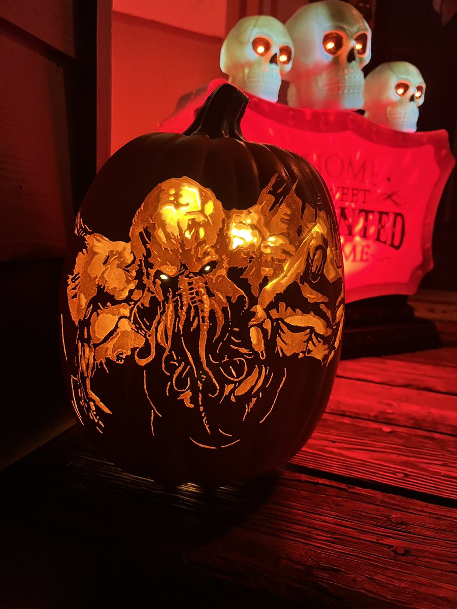 seadevildesign's tweet photo. Happy Halloween 🎃 Hope you like our custom #CallOfCthulhu pumpkin from @pumpkinmuse (Instagram) https://t.co/95X2Oirx9R