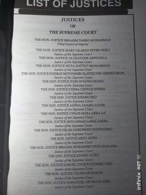 oluchristty's tweet photo. This is the list of the Justices of the Supreme Court as at date.
Justice Mary Odili is the second in command. The CJSC has been ill. You can now appreciate why they want to take her out by all means.
An Igbo Chief Justice of Nigeria is what they felt they cannot stand. https://t.co/wG4Cqn19Ko