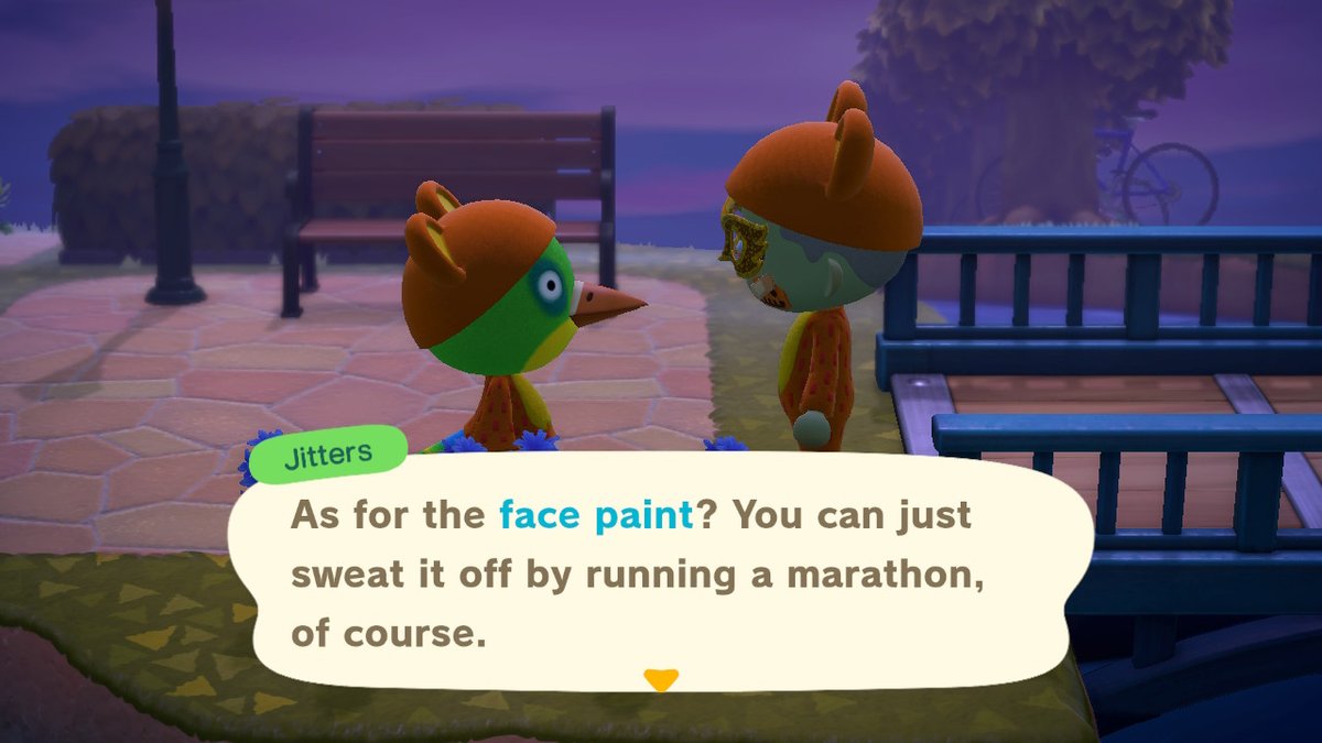 Game8_ACNH's tweet photo. The 2021 #Halloween👻  event for #AnimalCrossing is officially here!

🎃 Jack and your Villagers can give you special Face Paint when trick-or-treating! 🍬🍭

You can keep it as a souvenir or wipe it off from your pockets or with a mirror! 🧟 #ACNH https://t.co/Du8YvnrLoK