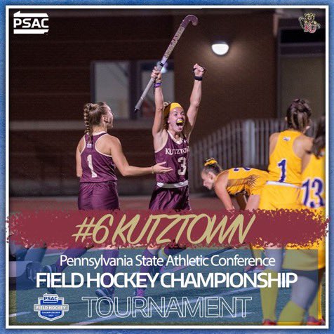 KUGoldenBears's tweet photo. Congrats to @KUFieldHockey on securing its third consecutive postseason berth and fourth under head coach Marci Scheuing! The Bears are the sixth seed in the @PSACsports Championship and travel to third-seeded West Chester for a quarterfinal game Tuesday, Nov. 2! #HereYouRoar https://t.co/09p8jR5Wn5