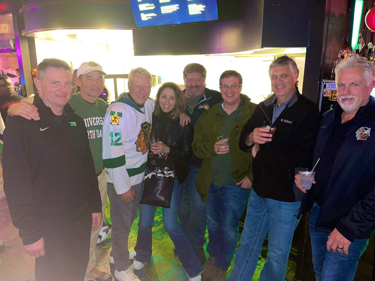 DrewWrigley's tweet photo. Victory or something just shy of that….@UNDmhockey and #SiouxNation! @UNDmhockey #HallOfFameGame #MyUND https://t.co/Og4ABUWzkX